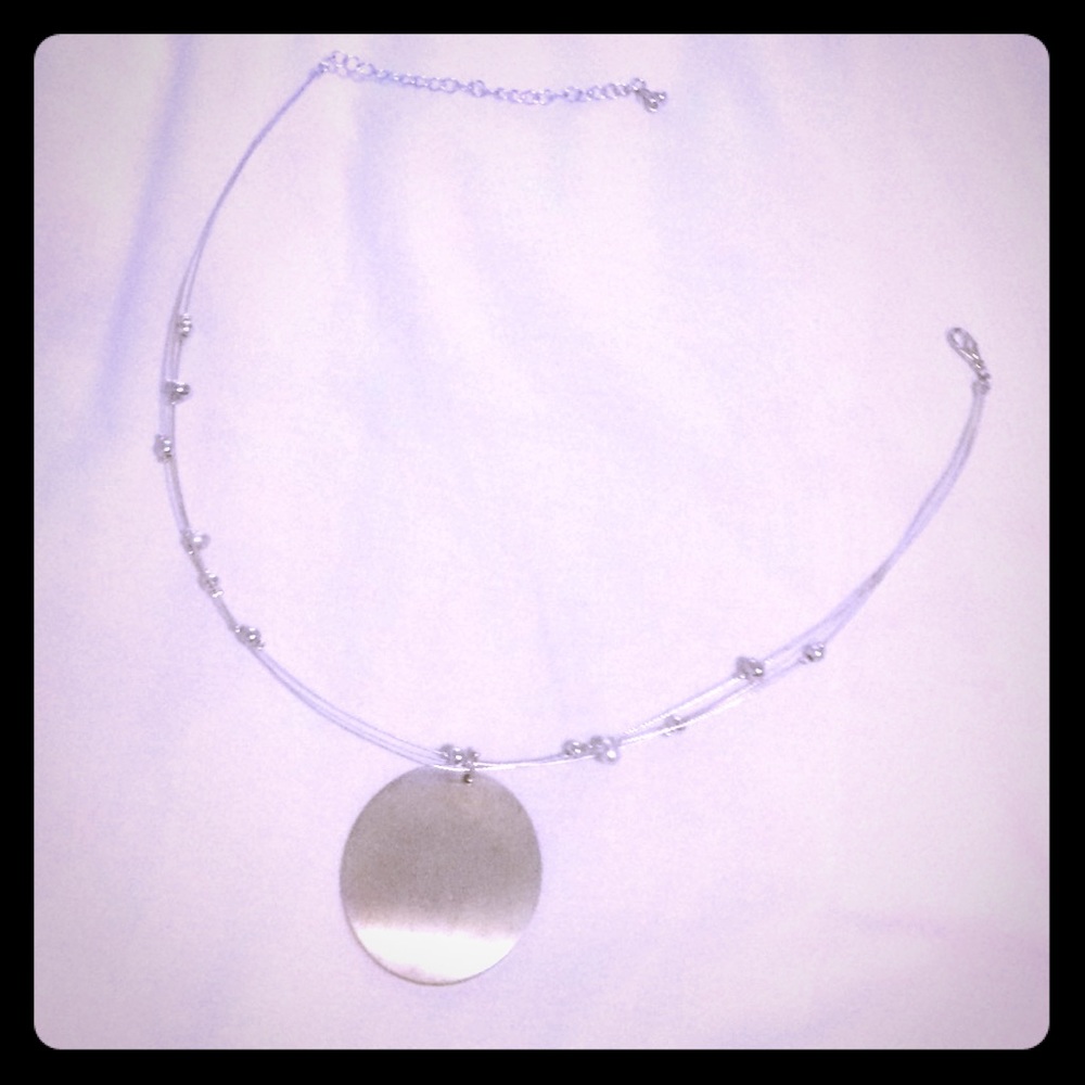 Tri-Layer Formal Bead and Wire Pendant Necklace